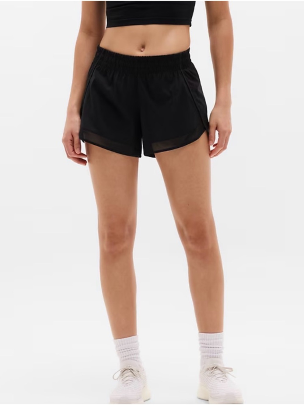 Athleta Black Women's Mesh Racer Run Short 4” - Size Small